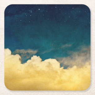 Moon en Cloudscape Kartonnen Onderzetters