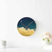 Moon en Cloudscape Ronde Klok (Huis)