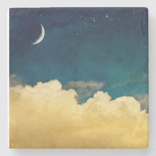 Moon en Cloudscape Stenen Onderzetter