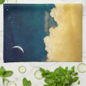 Moon en Cloudscape Theedoek (Gevouwen)