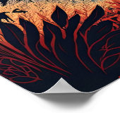 Moon en Colorful Mountains met Meadow Ai Art Poster (Hoek)