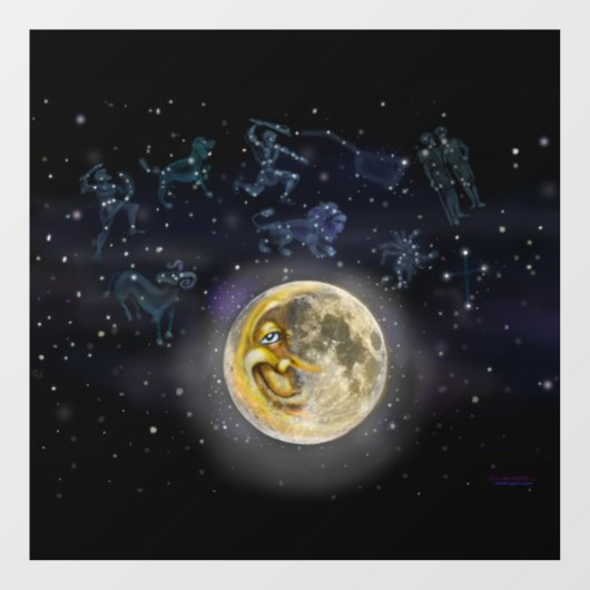 Moon en Constellations Raamsticker (Vel)