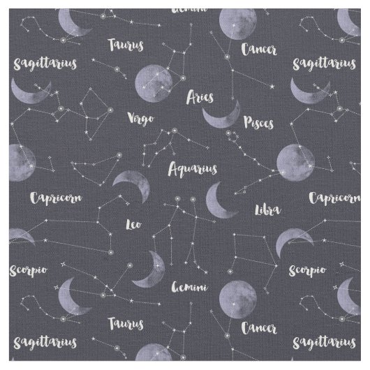 Moon en Constellations Stof (Close Up)