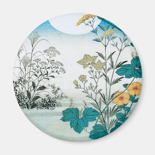 Moon en Flowers Magneet (Voorkant)