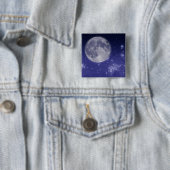 Moon- en gordelstaren vierkante button 5,1 cm (In situ)