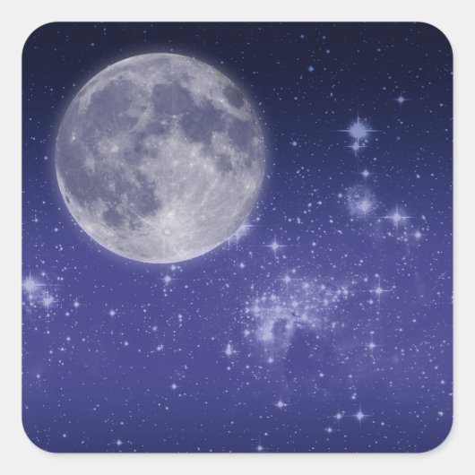 Moon- en gordelstaren vierkante sticker (Voorkant)