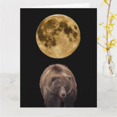 MOON EN GRIZZLY BEER HAPPY BIG BIRTHDAAGKAARTEN KAART (Gele Bloem)