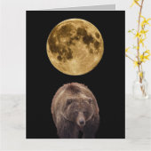 MOON EN GRIZZLY BEER HAPPY BIG BIRTHDAAGKAARTEN KAART (Gele Bloem)