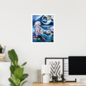 Moon en Mermaid Poster (Thuiskantoor)