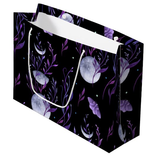 Moon en Paarse Moth Groot Cadeauzakje (Voorkant Gekanteld)