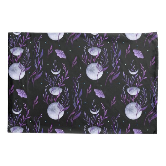 Moon en Paarse Moth Kussensloop (Achterkant)