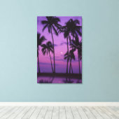 Moon- en palmboom canvas afdruk (Insitu (Houten vloer))