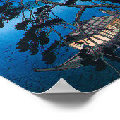 Moon en Pine Tree, Koho Shoda, Woodcut Poster (Hoek)