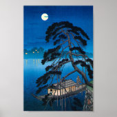 Moon en Pine Tree, Koho Shoda, Woodcut Poster (Voorkant)