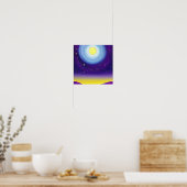 Moon en Sky in Paars Poster (Keuken)