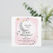 Moon en Star Pink Waterverf Splash Kaart (Staand voorkant)