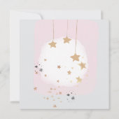 Moon en Star Pink Waterverf Splash Kaart (Achterkant)