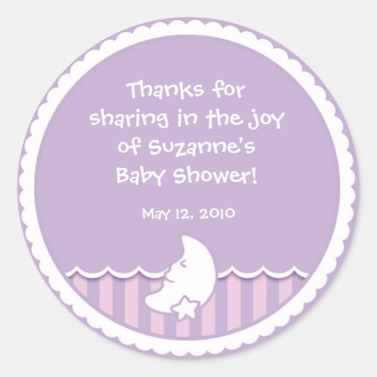 Moon en Star Sticker voor Baby shower gunst (Voorkant)