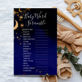 Moon- en star-thema baby word scramble game