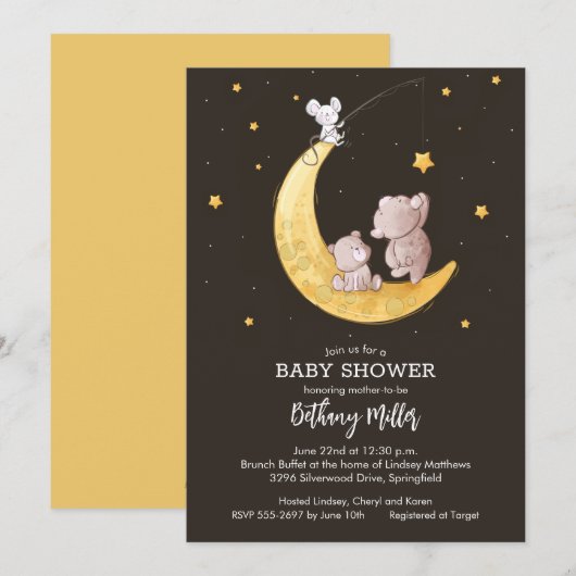 Moon en Stars Baby Shower-uitvindingen (Voorkant / Achterkant)