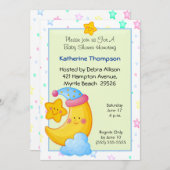 Moon en Stars Baby Shower-uitvindingen Kaart (Voorkant / Achterkant)