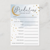 Moon en Stars Blue Baby shower Prediccard Informatiekaartje (Voorkant)