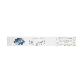 Moon en Stars Boy Baby shower Wrap Around Label
