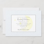 Moon en Stars Chevron Baby shower | Blauw Kaart (Voorkant)