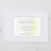 Moon en Stars Chevron Baby shower | Lavender Kaart (Voorkant / Achterkant)