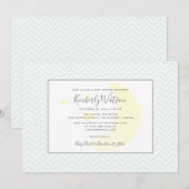 Moon en Stars Chevron Baby shower | Munt Green Kaart (Voorkant / Achterkant)