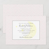 Moon en Stars Chevron Baby shower | Roze Kaart (Voorkant / Achterkant)