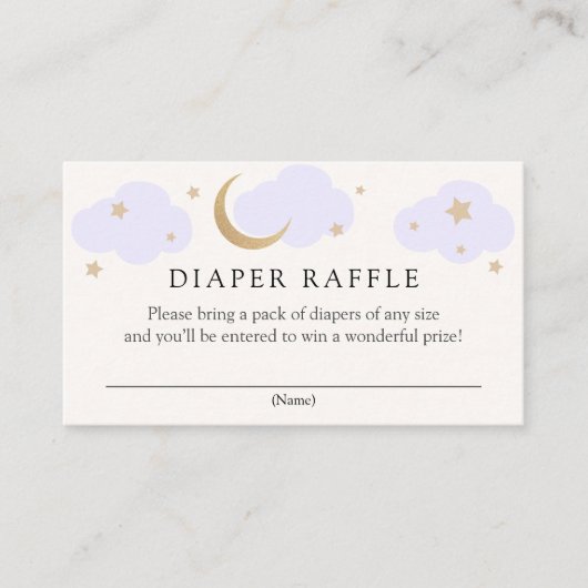 Moon en Stars Diaper Raffle-kaart Informatiekaartje (Voorkant)