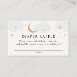 Moon en Stars Diaper Raffle-kaart Informatiekaartje