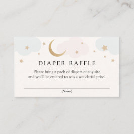 Moon en Stars Diaper Raffle-kaart Informatiekaartje