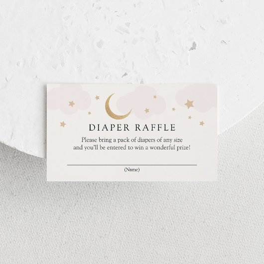 Moon en Stars Diaper Raffle-kaart Informatiekaartje