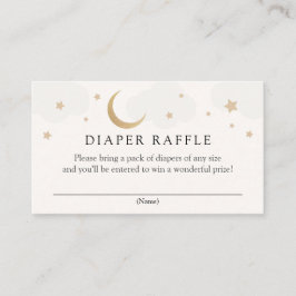 Moon en Stars Diaper Raffle-kaart Informatiekaartje