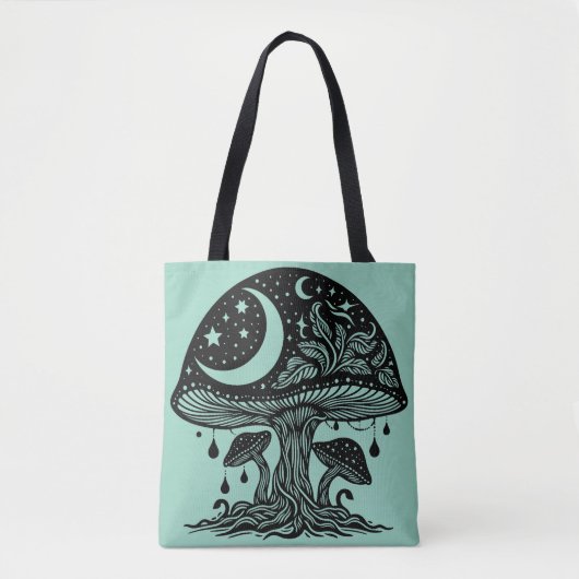 Moon en Stars paddenstoel Tote Bag (Voorkant)