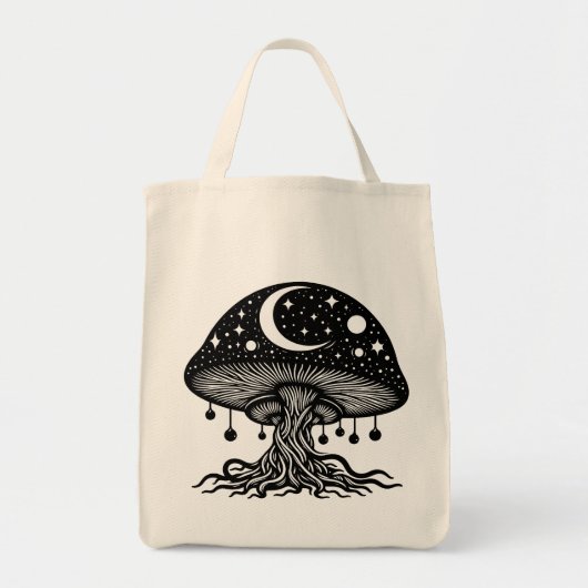 Moon en Stars paddenstoel Tote Bag (Voorkant)