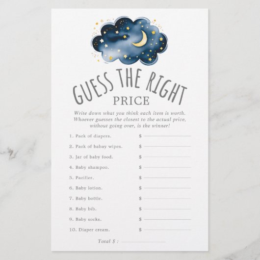 Moon en Stars raden het juiste prijsspel Flyer (Voorkant)