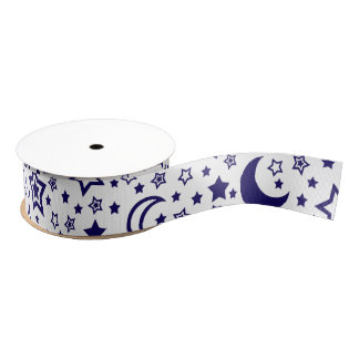 Moon en Stars Ribbon Grosgrain Lint