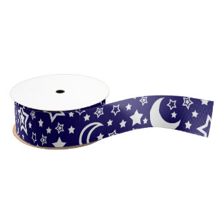 Moon en Stars Ribbon Grosgrain Lint