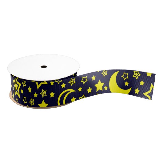 Moon en Stars Ribbon Grosgrain Lint (Spoel)