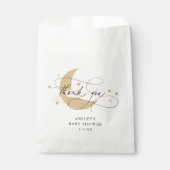 Moon en Stars Roze Baby shower van het Manuscript  Bedankzakje (Voorkant)