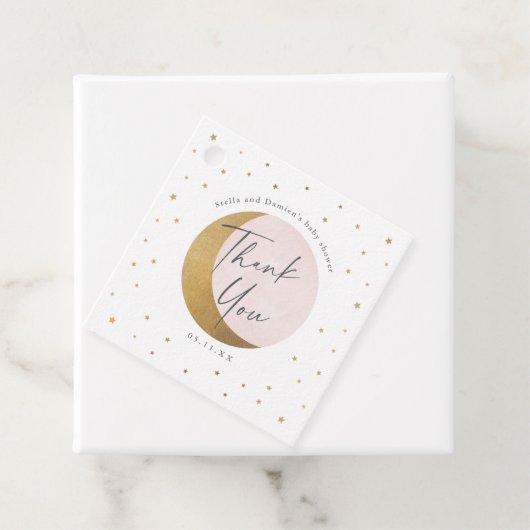 Moon en sterren baby shower bedankt bedankjes labels (In situ)