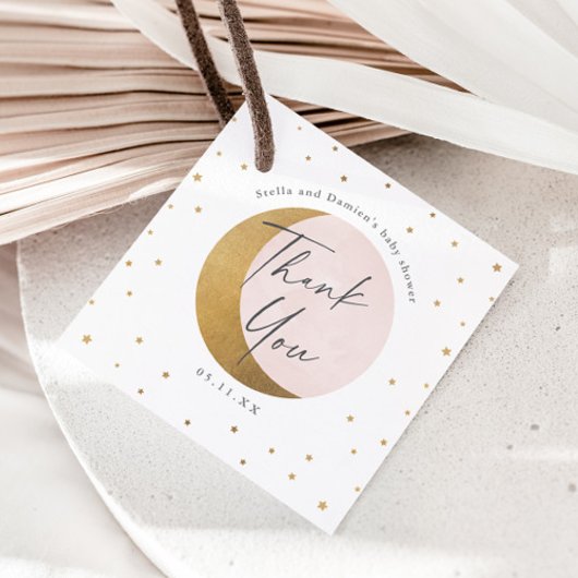 Moon en sterren baby shower bedankt bedankjes labels