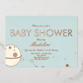 Moon en sterren Baby shower geperste Folie in Foli Folie Uitnodiging