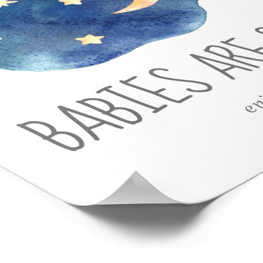 Moon en sterren Baby's zijn zoet Geniet van een Tr Poster (Hoek)