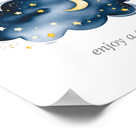 Moon en sterren Baby's zijn zoet Geniet van een Tr Poster (Hoek)