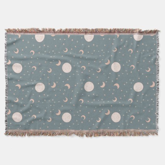 Moon en sterren - blauw deken (Voorkant)