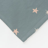 Moon en sterren - blauw fleece deken (Hoek)